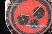 Omega Speedmaster Racing Chrono Miyota OS20 Quartz Steel Case with Black Rubber Strap Red Dial