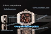 Richard Mille Tourbillon RM 057 Dragon Swiss ETA 2824 Automatic Steel Case with Black Rubber Strap and Brown Dragon Dial - 1:1 Original