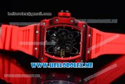 Richard Mille RM 35-01 RAFA Miyota 9015 Automatic PVD Case with Skeleton Dial and Red Rubber Strap Dot Markers