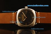 Panerai Radiomir Vintage 3646 Swiss ETA 6497 Manual Winding Steel Case with Black Dial and Orange Leather Strap-Beige Markers