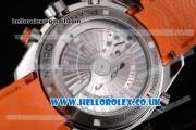 Omega Seamaster Planet Ocean 600M Co-Axial Chronograph Clone Omega 9300 Automatic Steel Case with Black Dial Stick Markers and Orange Rubber Strap (EF)