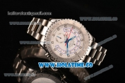 Rolex Yachtmaster II Chrono Swiss Valjoux 7750 Automatic Full Steel with White Dial and Dot Markers (BP)