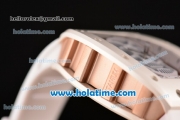 Richard Mille RM 52-01 Miyota 6T51 Automatic Rose Gold Case with White Skull Dial and White Rubber Bracelet