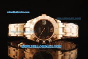 Rolex Datejust Swiss ETA 2836 Automatic Movement Full Rose Gold with Chocolate Dial and Diamond Bezel