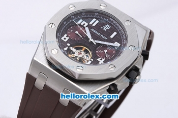 Audemars Piguet Royal Oak Alinghi Tourbillon Automatic with Brown Dial and Strap-White Marking