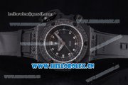 Hublot King Power Diver Oceanographic 4000 Clone HUB4100 Automatic Carbon Fiber Case with Black Dial Black Rubber Strap and Stick Markers