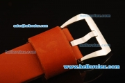 Panerai Luminor Base Pam 112H Swiss ETA 6497 Manual Winding Steel Case with Black Dial and Orange Leather Strap - 1:1 Original