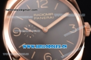 Panerai Radiomir 1940 Clone Panerai P.2002/1 Manual Winding Rose Gold Case with Brown Dial and Stick/Arabic Numeral Markers (KW)