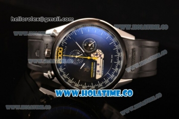 Tag Heuer Mikrogirder 2000 Chrono Miyota Quartz Steel Case with Black Dial and PVD Bezel - Yellow Second Hand