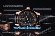 Omega Seamaster 300 Master Co-Axial Clone 8400 Automatic Rose Gold Case with Black Dial Stick/Arabic Numeral Markers and Black Leather Strap (YF)