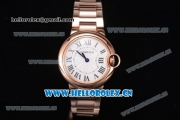 Cartier Ballon Bleu Medium Miyota OS2035 Quartz Rose Gold Case/Bracelet with White Dial and Roman Numeral Markers