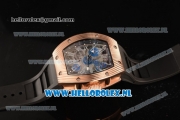 Richard Mille RM 018 Tourbillon Hommage a Boucheron 9015 Auto Rose Gold Case with Skeleton Dial and Black Rubber Strap