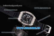 Richard Mille RM010 Miyota 9015 Automatic Steel/Diamonds Case with Skeleton Dial and Numeral Markers