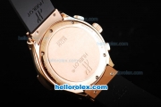 Hublot MDM Chronograph Miyota Quartz Movement Rose Gold Case with Black Dial and White Numeral Markers-Lady Size