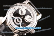 Vacheron Constantin Malte Asia ST25 Automatic Steel Case with Black Leather Strap Silver Markers and Black/Black Dial