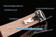 Cartier Rotonde De Swiss Manual Winding Steel Case with Brown Leather Bracelet and Skeleton Dial