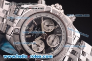 Breitling Chronomat B01 Chronograph Miyota Quartz Full Steel with Black Dial