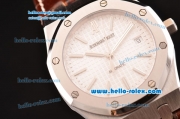 Audemars Piguet Royal Oak Swiss ETA 2824 Automatic Steel Case with White Dial and Stick Markers