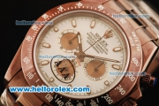 Rolex Daytona II Chronograph Swiss Valjoux 7750 Automatic Movement Brown PVD Case with White Dial and Brown PVD Strap