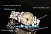 Rolex Day Date Swiss ETA 2836 Automatic Full Steel with Beige Dial and Arabic Numeral Markers