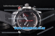 Omega Seamaster Diver 300M ETNZ Chronograph Swiss Valjoux 7750 Automatic Steel Case with Grey Dial Dot Markers and Black Rubber Strap (EF)