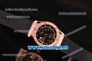 Hublot Classic Fusion Asia 6497 Manual Winding Rose Gold Case with Skeleton Dial and Stick Markers
