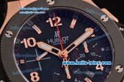 Hublot Big Bang Chrono Swiss Valjoux 7750-DD Automatic Rose Gold Case with PVD/Rose Gold Strap Black Dial