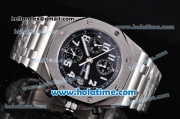 Audemars Piguet Royal Oak Offshore Chronograph Swiss Valjoux 7750 Movement Silver Case with Black Dial and White Numeral Marker-SSband