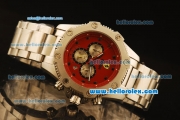 Ferrari Automatic Full Steel Case with Red Dial and Black Markers-SS Strap