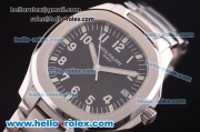 Patek Philippe Nautilus Asia 2824 Automatic Full Steel with Black Dial and Luminous Markers