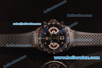 Tag Heuer Carrera Swiss Valjoux 7750 Automatic PVD Case with Black Dial and Black Rubber Strap