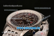 Breitling Montbrillant Datora Chrono Swiss Valjoux 7751 Automatic Steel Case/Bracelet with Brown Dial and Stick Markers - 1:1 Original (J12)