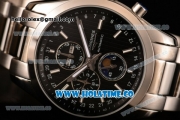 Longines Master Moonphase Chrono Miyota OS10 Quartz with Date Full Steel with Black Dial and Stick Markers