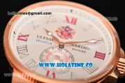 Ulysse Nardin Imperial St. Petersburg Maxi Marine Chronometer Enamel Limited Edition Auotmatic Rose Gold Case with White Dial and Roman Numeral Markers