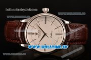 Rolex Cellini Time Asia 2813 Automatic Steel Case with Brown Leather Strap and White Dial (BP)