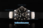 Ulysse Nardin Maxi Marine Automatic Movement Steel Case with Black Bezel-Black Dial and Black Rubber Strap Ulysse Nardin Maxi Marine Automatic Movement Steel Case with Black Bezel-Black Dial and Black Rubber Strap