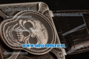 Bell & Ross BR 01-92 Burning Skull Asia Automatic Steel Case with Skull Dial and Black Genuine Leather