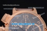 U-Boat Chimera Swiss Valjoux 7750 Automatic Bronze Case with Black Dial Brown Leather Strap and Arabic Numeral Markers - 1:1 Original