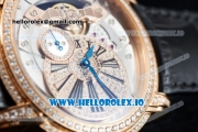 Audemars Piguet Millenary Miyota 9015 Automatic Rose Gold Case White Dial With Roman Numeral Markers Black Leather Strap