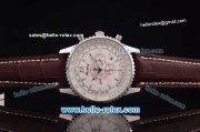 Breitling Montbrillant Automatic Steel Case with White Dial and Brown Leather Strap Breitling Montbrillant Automatic Steel Case with White Dial and Brown Leather Strap