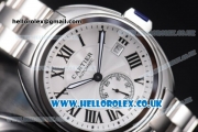 Cartier Cle de Cartier Asia ST16 Automatic Stainless Steel Case/Bracelet with White Dial and Roman Markers