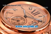 Cartier Calibre De Swiss ETA 2824 Automatic Rose Gold Case with Black Roman Numeral Markers and Rose Gold Dial