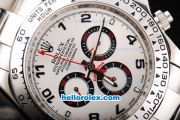 Rolex Daytona II Automatic Movement Silver Case with White Dial and Black Numeral Marker-SS Strap