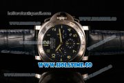 Panerai PAM 00224 Special Edition 2005 Luminor Chrono Firenze Swiss Valjoux 7753 Automatic Steel Case with Blue Dial and Green Arabic Numeral Markers - 1:1 Original (H)