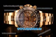 Rolex Daytona Chrono Swiss Valjoux 7750 Automatic Yellow Gold Case/Bracelet with Ceramic Bezel Silver Dial and Stick Markers (BP)
