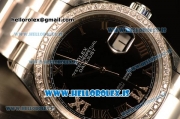 Rolex Datejust Black Dial With Diamond Bezel Steel Rolex 3255