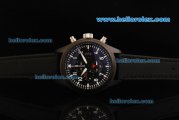 IWC Pilot's Watch TOP GUN Chronograph Quartz Movement PVD Case with Black Dial and Black Strap