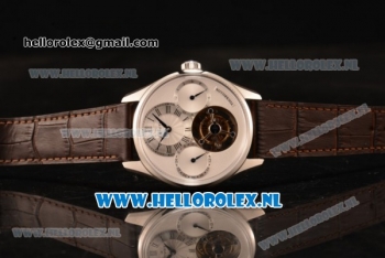 Zenith Chronomaster El Primero Tourbillon Manual Winding Steel Case with White Dial and Brown Leather Strap