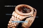 Rolex Datejust Oyster Perpetual Automatic Movement Full Rose Gold with Diamond Bezel and Roman Numerals