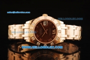 Rolex Datejust Swiss ETA 2836 Automatic Movement Full Rose Gold with Brown Dial and Diamond Bezel